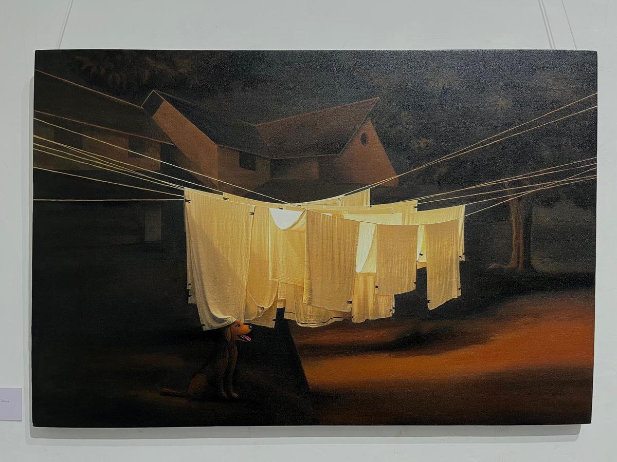 विनोद कनेरी शीशम की पेंटिंग।