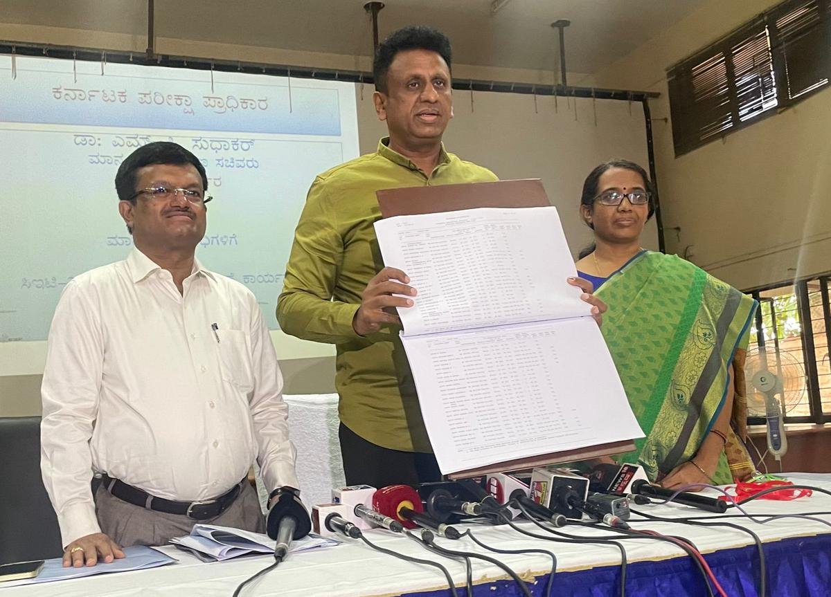 उच्च और तकनीकी शिक्षा मंत्री डॉ. एमसी सुधाकर (बीच में) 15 जून 2023 को बेंगलुरू में केईए मुख्यालय में कर्नाटक सीईटी 2023 के परिणाम जारी करते हैं। उच्च और तकनीकी शिक्षा मंत्री डॉ. एमसी सुधाकर (बीच में) 15 जून 2023 को बेंगलुरू में केईए मुख्यालय में कर्नाटक सीईटी 2023 के परिणाम जारी करते हैं।