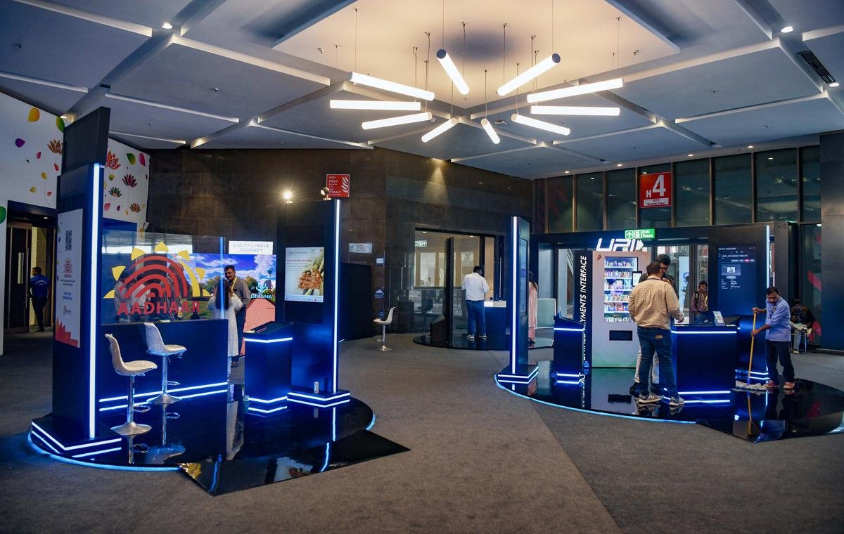 The digital exhibition at the venue of the G-20 Summit in New Delhi on September 8, 2023. The digital exhibition at the venue of the G-20 Summit in New Delhi on September 8, 2023.
