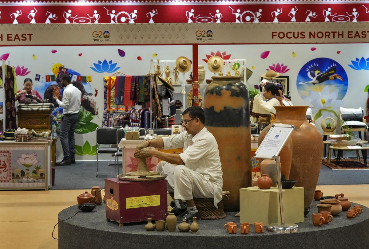 The Crafts Bazaar at the G-20 Summit venue in New Delhi on September 8, 2023. The Crafts Bazaar at the G-20 Summit venue in New Delhi on September 8, 2023.